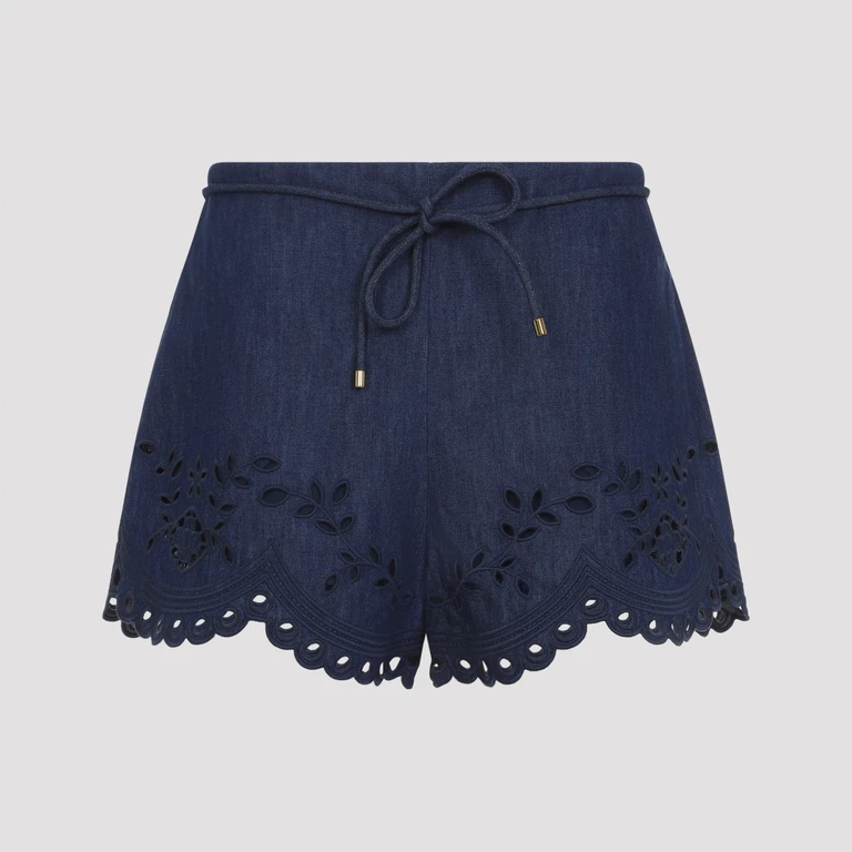 ZIMMERMANN - Zimmermann Mahon Broderie Denim Short