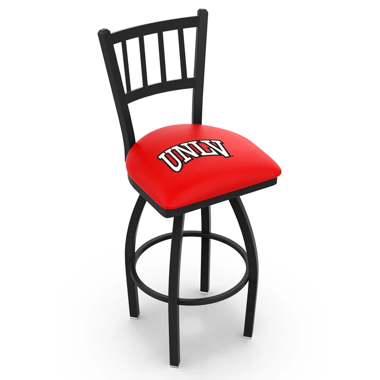 Black Slat Back Swivel Bar Stool - UNLV