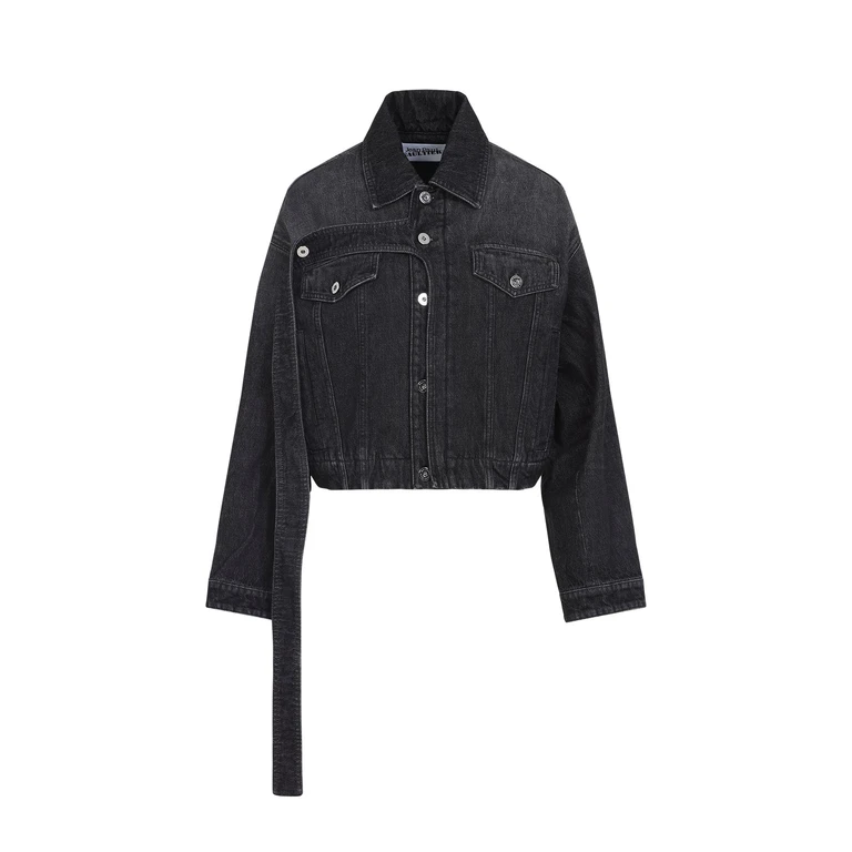 Jean Paul Gaultier Oversized Denim Jacket Black Cotton - Women
