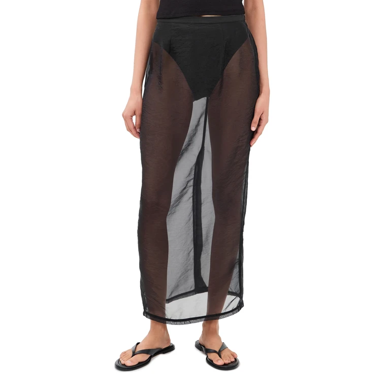 VRG GRL Devyn Sheer Midi Skirt Black L