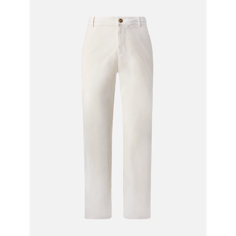 Mc2 Saint Barth Calais White Cotton Pants With Drawstring - Men