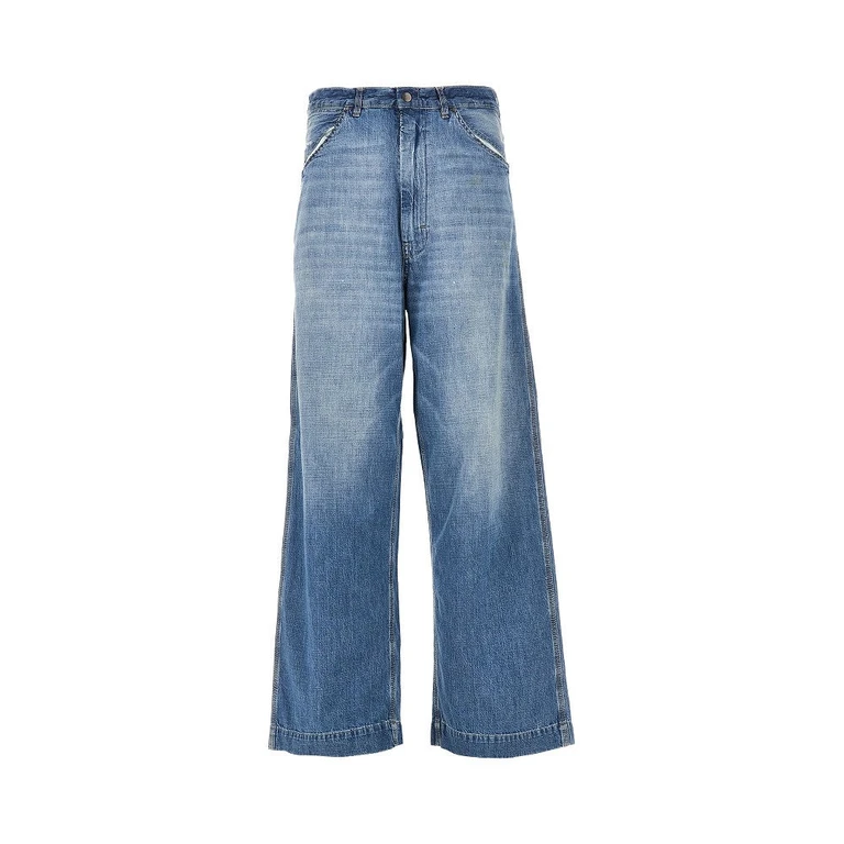MAISON MARGIELA Washed denim wide leg jeans Woman 40