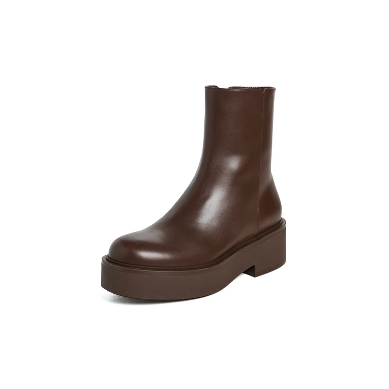 Gianvito Rossi Hiro Vitello Glove Booties Brown 38.5