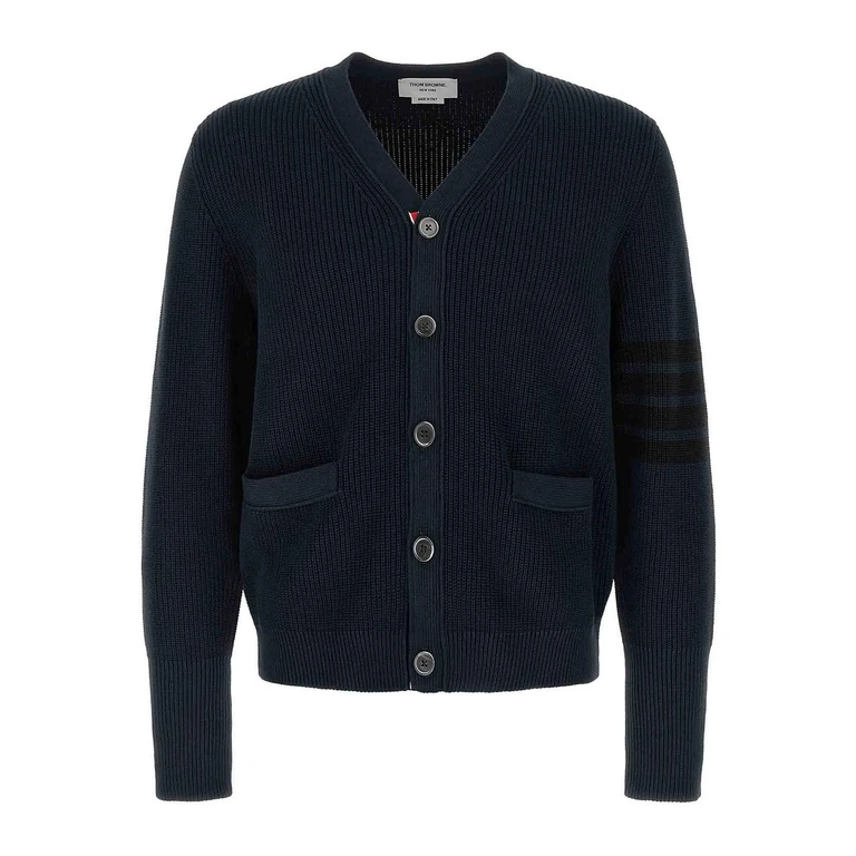 Thom Browne 4-Bar Stripe Blue Cardigan