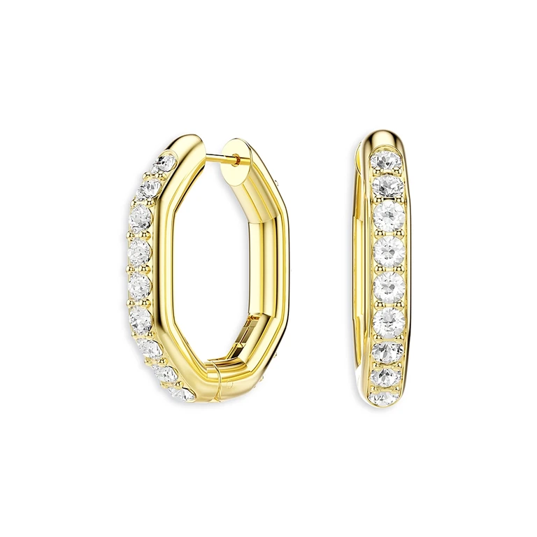 Swarovski Dextera Pave Crystal Geometric Hoop Earrings