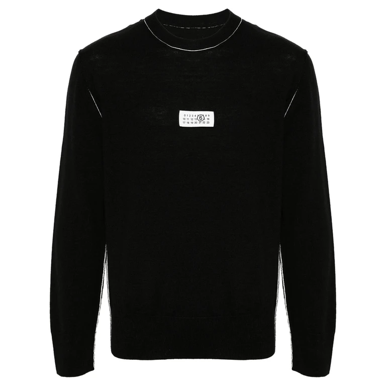 Mm6 Maison Margiela Numbers-motif Fine-knit Jumper