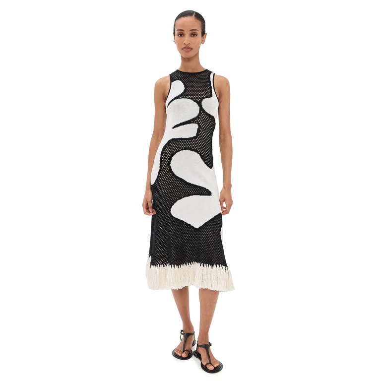 De Loreta Gardenia Dress Black White L