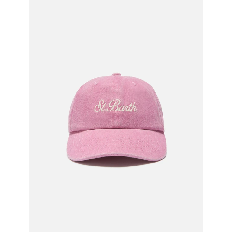 Mc2 Saint Barth Davis Light Pink Cotton Baseball Cap With Embroidered Logo Hat - Unisex