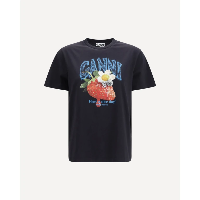 GANNI Strawberry cotton T-shirt Female S