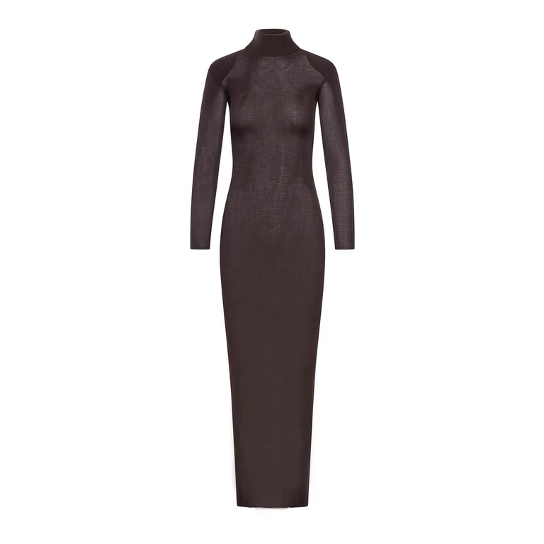 self-portrait Long Viscose Knit Dress