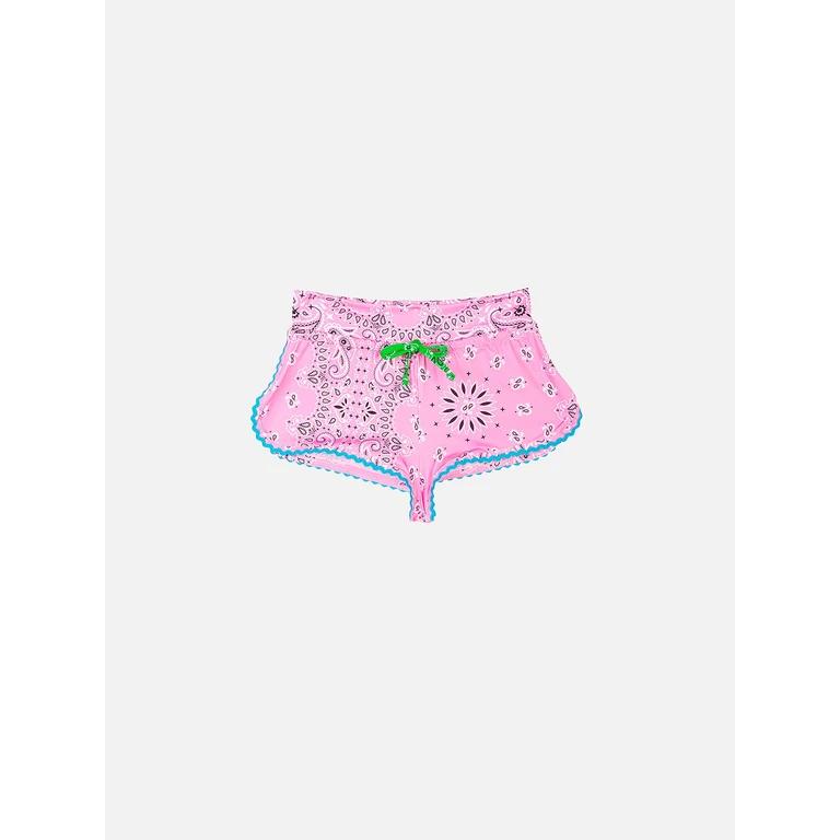 Mc2 Saint Barth Bandana Print Girl Beach Shorts Pink Pant