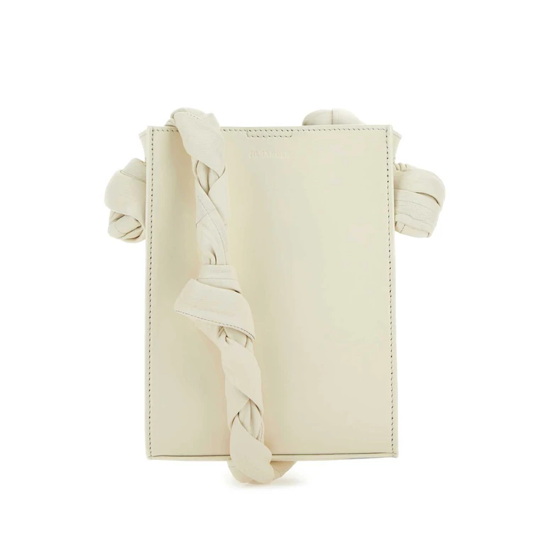 Jil Sander Ivory Leather Tangle Shoulder Bag