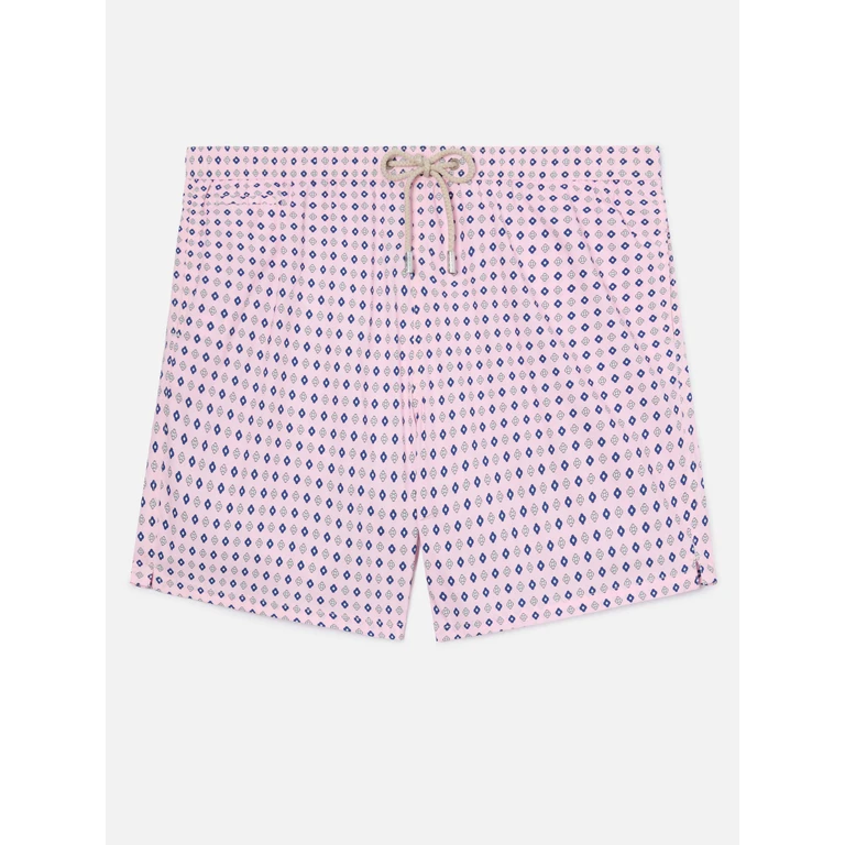 Mc2 Saint Barth Pink Lighting Micro Swim Shorts With All-Over Geometric Print Swimshort - Men