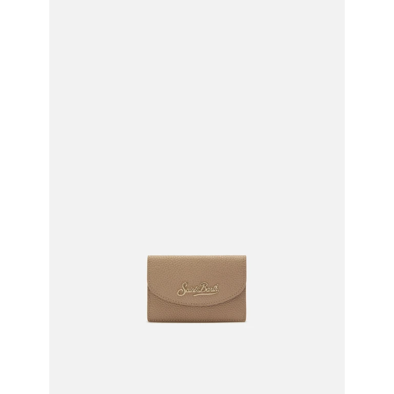 Mc2 Saint Barth Card Holder Hammered Hazelnut Leather Brown Small Accessories - Unisex