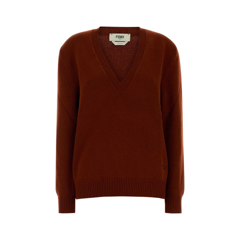 Brick Stretch Cashmere Sweater Rust-25 Exterior: Elastane Maglieria - Women