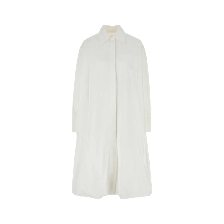 Jil Sander White Poplin Shirt Dress 100 Exterior: Cotton Abiti - Women