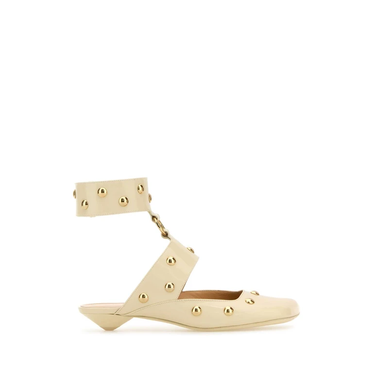 Chloé Ivory Leather Jade Sabot Eggshell Scarpe Con Tacco - Women