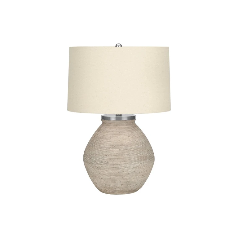 25 Inch Cream Concrete Table Lamp