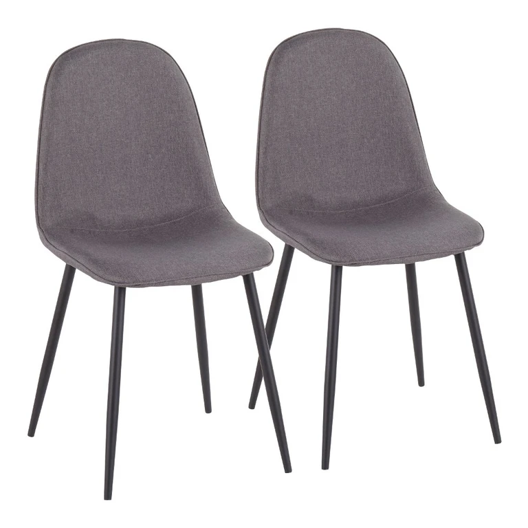 Contemporary Gray and Black Dining Room Chair (Set of 2) - Pebble
