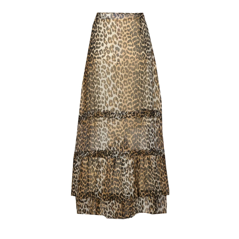 Ganni Long Chiffon Skirt