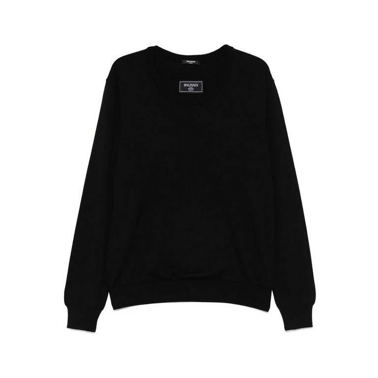 Balmain Pull Col Rond - Noir