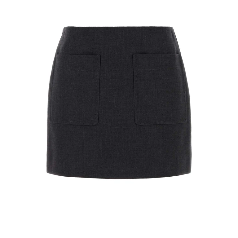 Bottega Veneta Graphite Cotton Blend Mini Skirt Antracite Gonne - Women