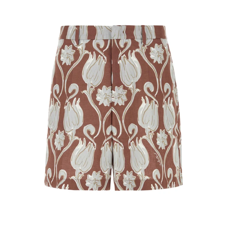 Valentino Garavani Printed Linen Bermuda Shorts