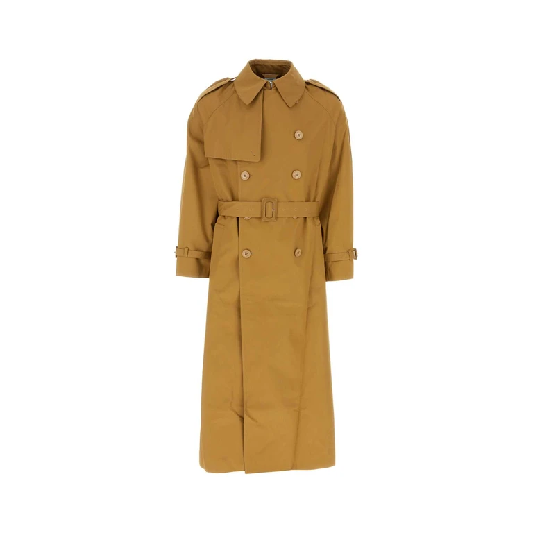 Vetements Ochre Cotton Oversize Trench Coat Beige - Unisex