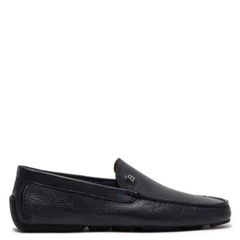 Bally Wander Grained Leather Loafers, Brand Size 4.5 ( US Size 5.5 )