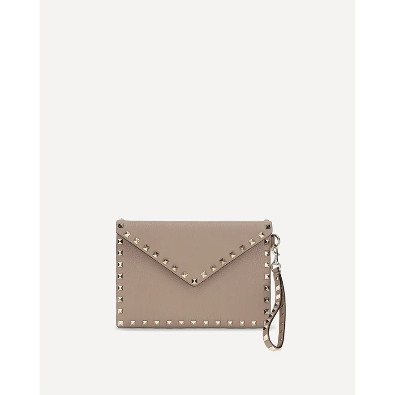 VALENTINO GARAVANI Rockstud Pouch in leather Female UNI