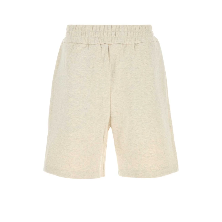 Fendi Melange Cream Cotton Bermuda Shorts Natural Exterior - Men