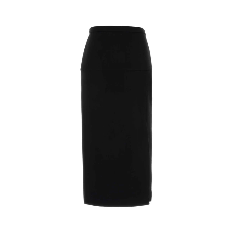 Valentino Garavani Black Wool Skirt Nero Gonne - Women