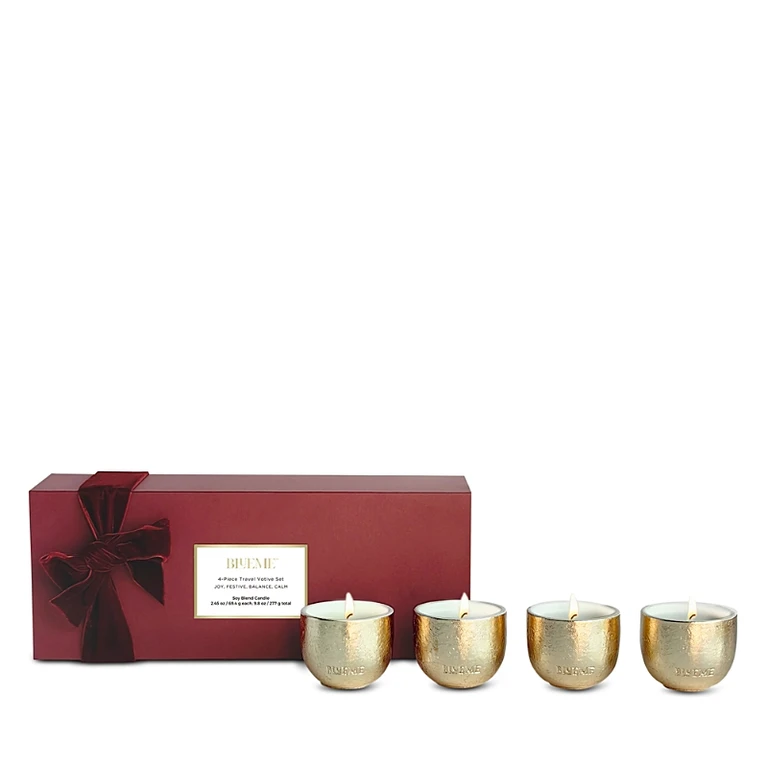 Blueme Holiday Votive Candles, Set of Four