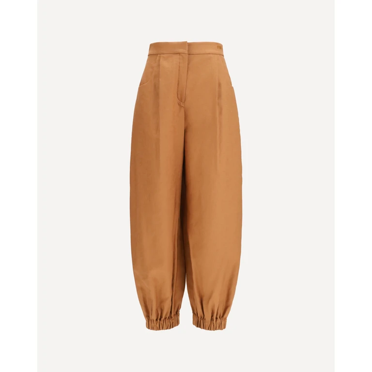 FENDI Cotton and linen balloon Pants Female 38