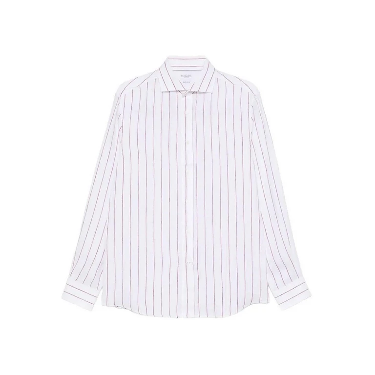 Brunello Cucinelli Striped-pattern Linen Shirt