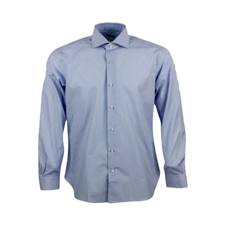 Barba Napoli Shirts Bianco - Celeste 100co - Men