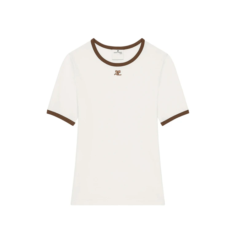 Courrèges Logo-patch Contrast-trim T-shirt