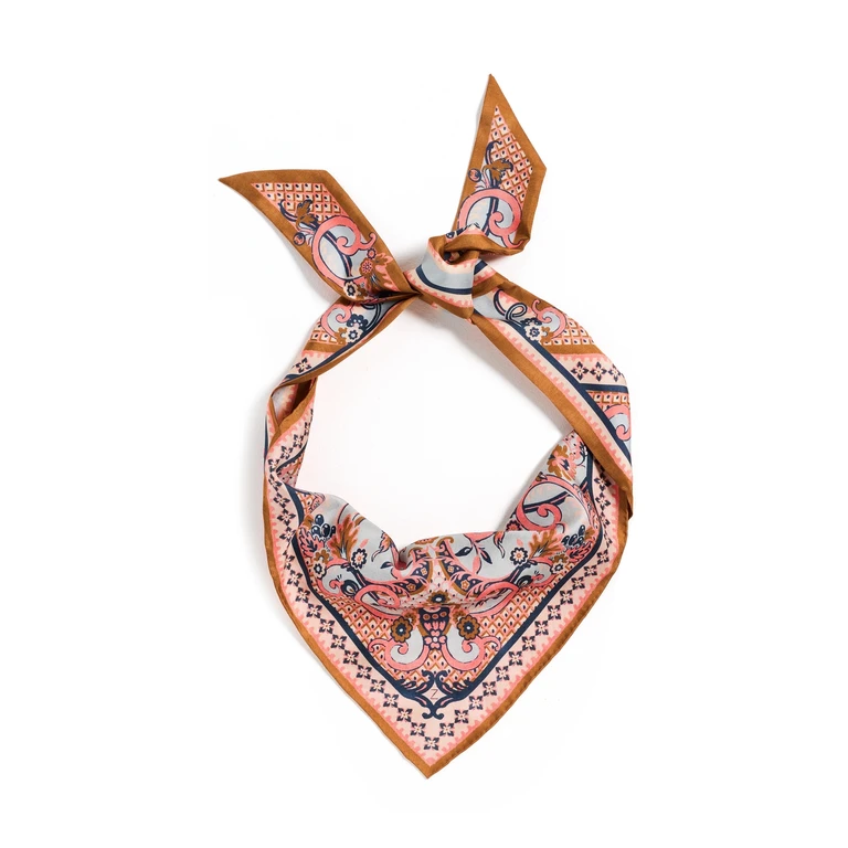 Zimmermann Printed Silk Tie Headscarf Blue Paisley Floral One Size