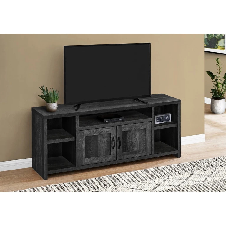 Farmhouse 60 Inch Black Reclaimed Wood TV Stand