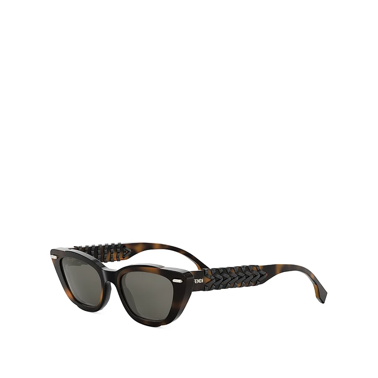 Fendi Interlace Havana Cat Eye Sunglasses, 49mm