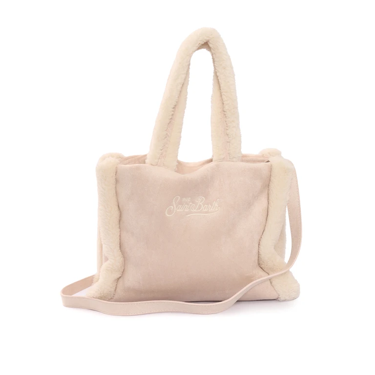 Mc2 Saint Barth Colette Shearling-11 Emb Pink Polyester Handbag