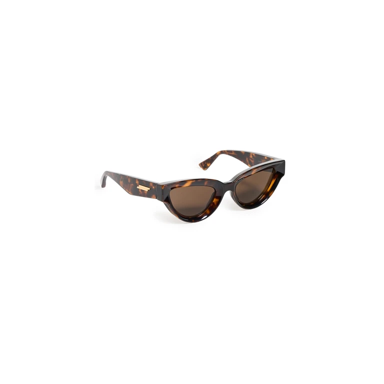 Bottega Veneta Bold Ribbon Narrow Sunglasses Havana-Havana-Brown One Size