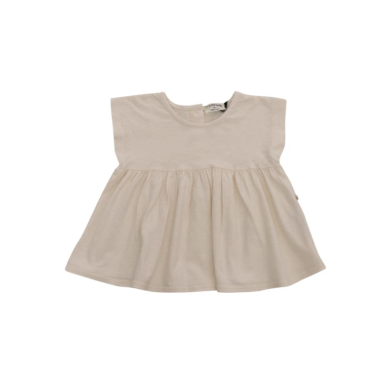 One More In The Family T-shirt with ruffles White Cotton Blouse