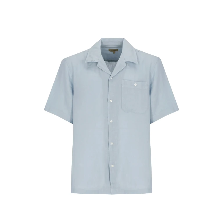 Woolrich S-S Linen Shirt Blue Camicia - Men