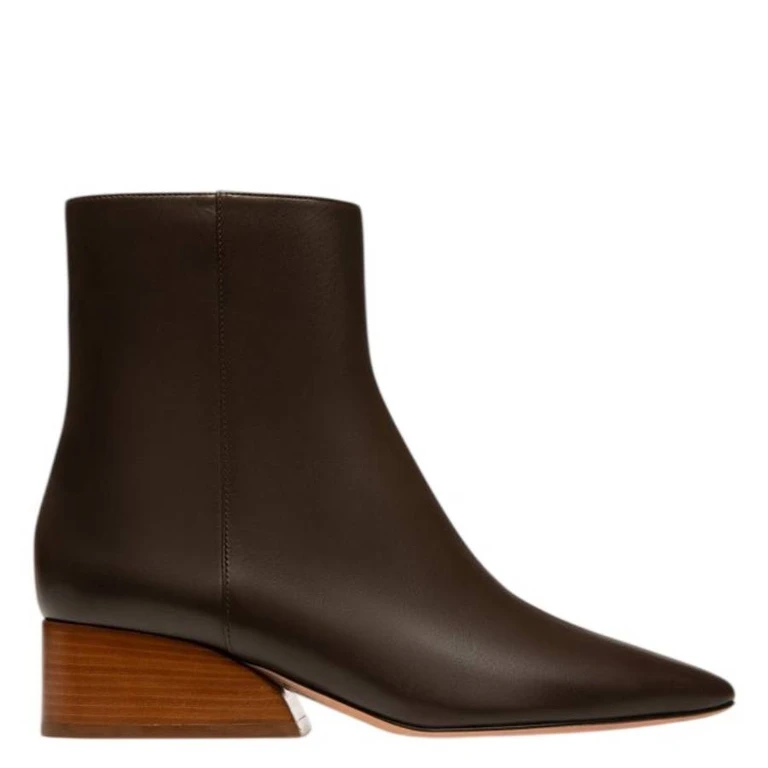 Bally Glenda Leather Boots In Ebano, Brand Size 38 ( US Size 7.5 )