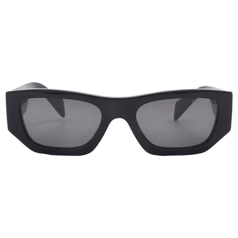 Prada Dark Grey Rectangular Unisex Sunglasses PR A01S 16K08Z 53
