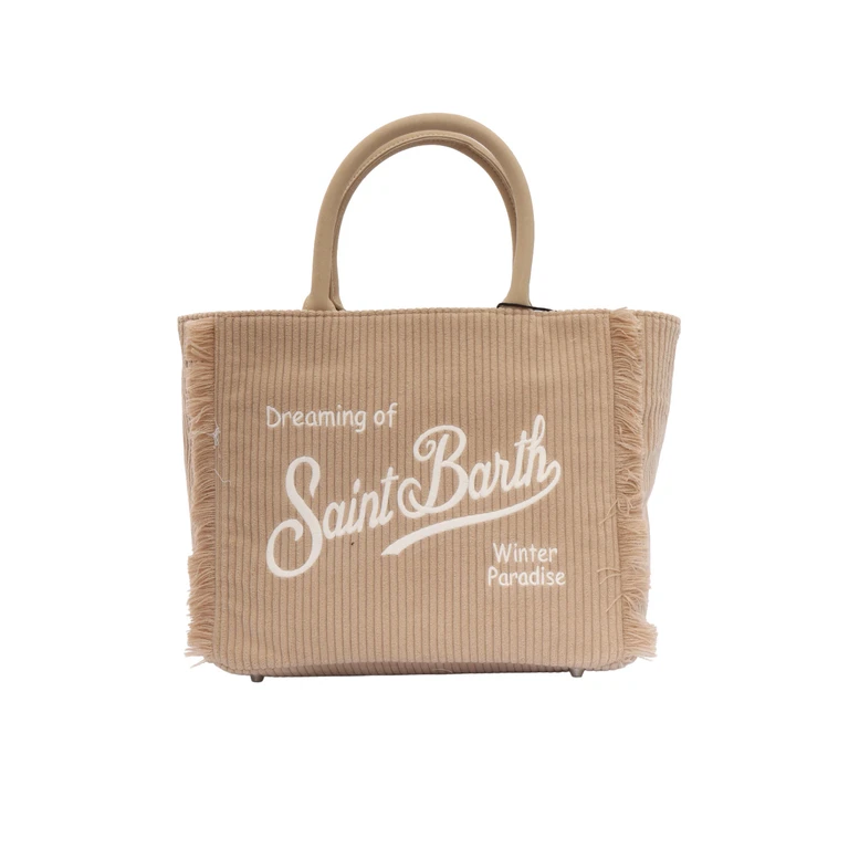 Mc2 Saint Barth Colette Corduroy-12 Emb Beige Polyester Handbag
