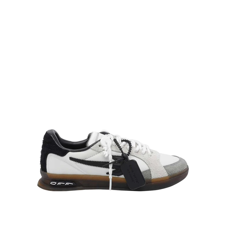 Comme des Garçons White And Red Leather Sneakers