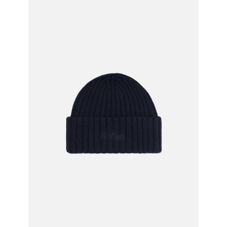 Mc2 Saint Barth Wool Wengen Beanie Navy Blue Hat - Unisex