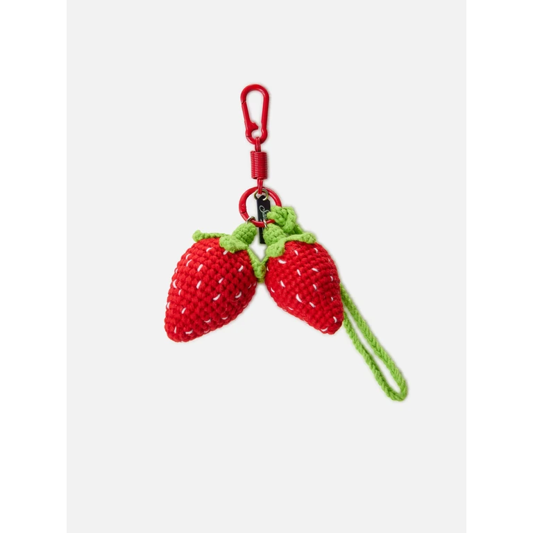 Mc2 Saint Barth Funny Bag Charm With Crochet Padded Strawberries Red Small Accessories - Unisex